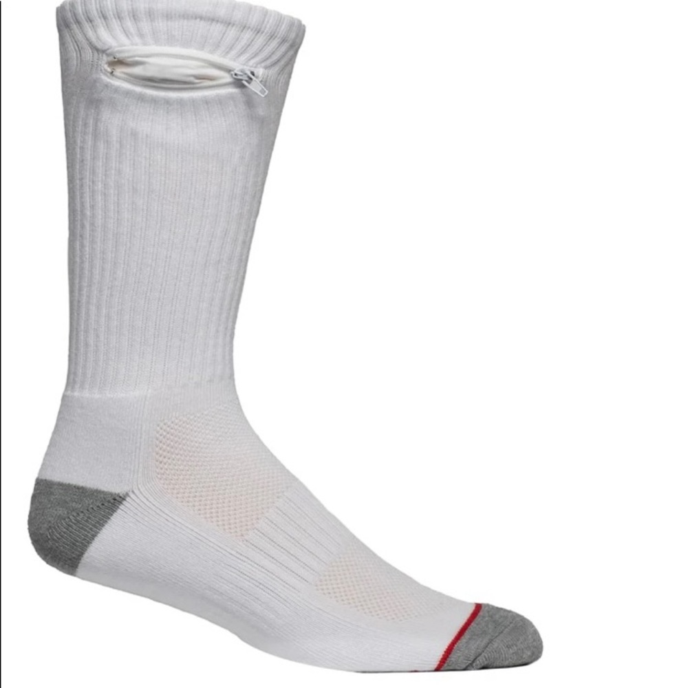 Pocket Socks® Everyday Crew White SIZE Medium UNISEX